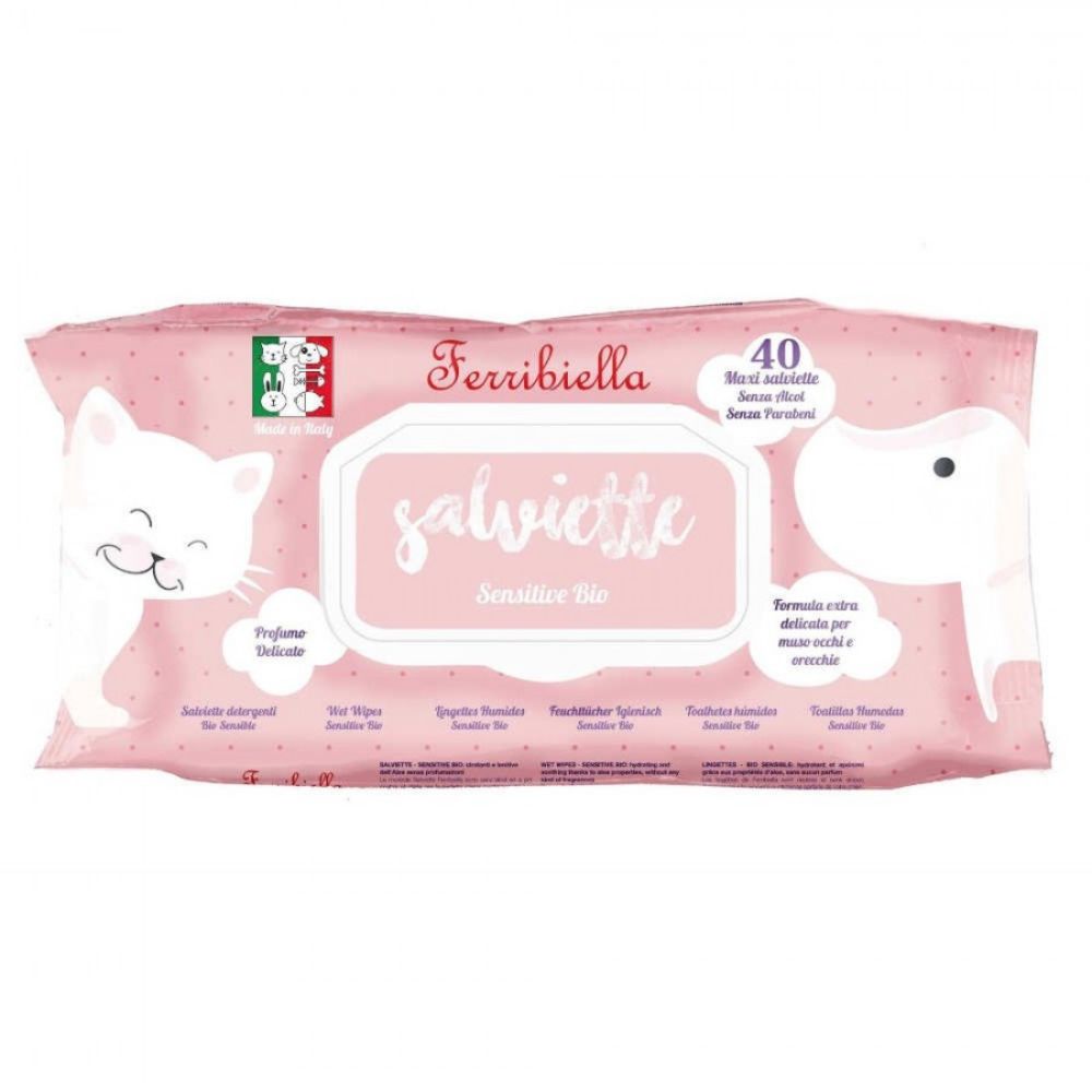 Ferribiella roses water μαντηλάκια καθαρισμού για κατοικίδια 40τμχ