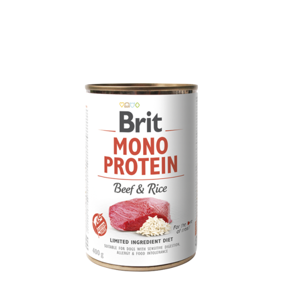 Brit Dog Cans Monoprotein Beef Rice 400g υγρή τροφή σκύλου