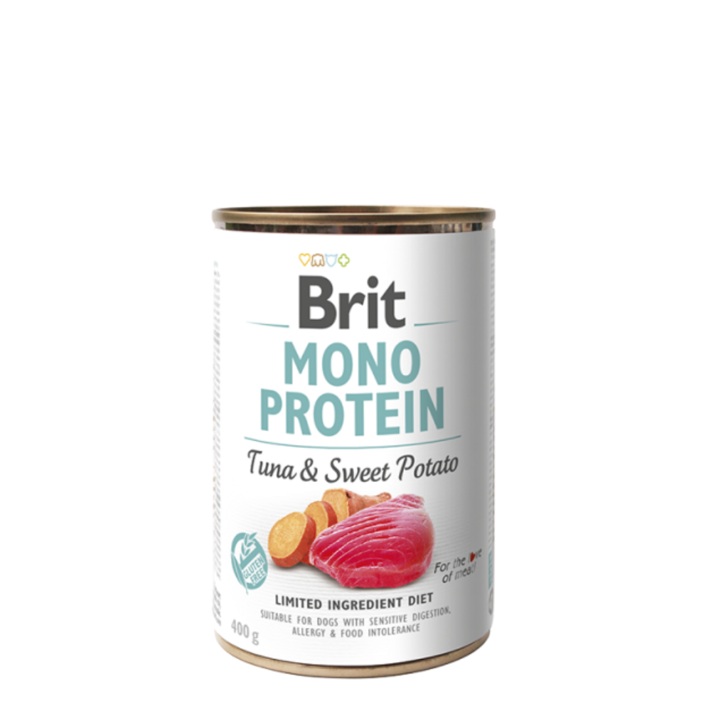 Brit Dog Cans Monoprotein Tuna Sweet Potato 400g υγρή τροφή σκύλου