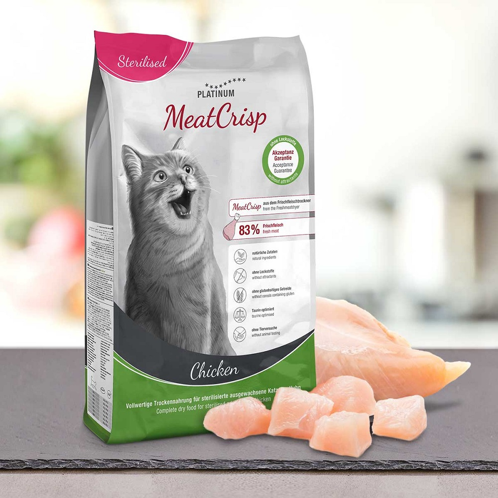 Platinum Meatcrisp Sterilised Chicken 1.5kg τροφή γάτας