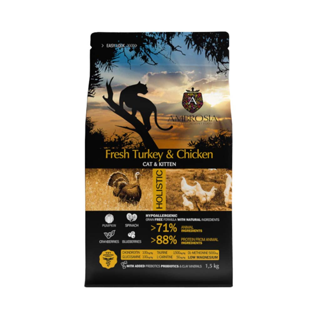 Ambrosia Grain Free kitten fresh turkey and chicken 1.5kg