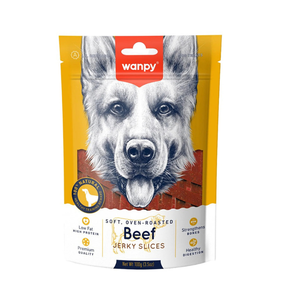 Wanpy Beef Jerky Slices 100g λιχουδιά σκύλου