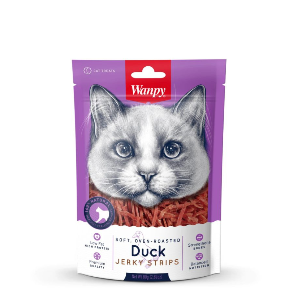 Wanpy Duck Jerky Strips 80g λιχουδιά γάτας