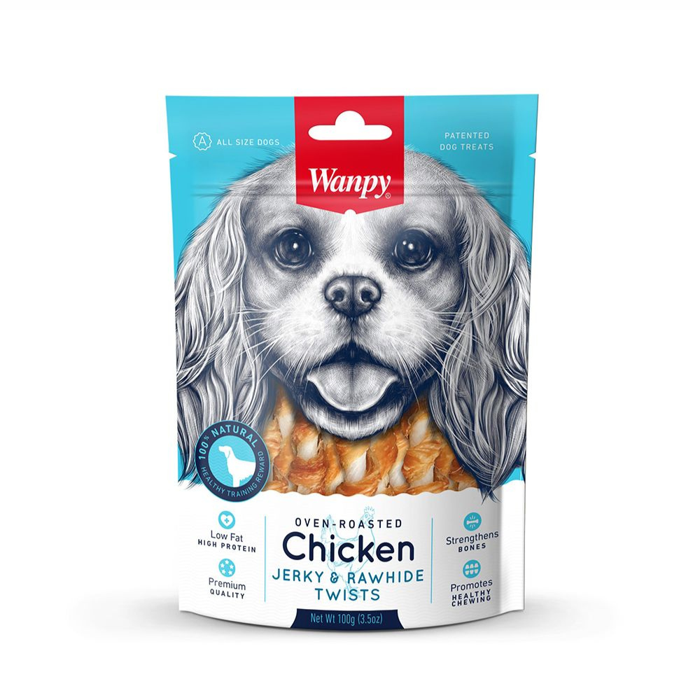 Wanpy Rawhide Twist 100g chew snack σκύλου