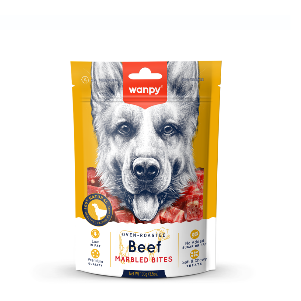 Wanpy Marbled Beef Bites 100g λιχουδιά σκύλου