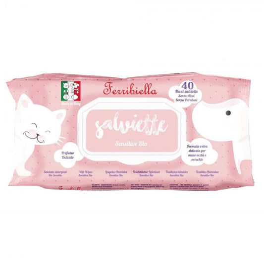 Ferribiella roses water μαντηλάκια καθαρισμού για κατοικίδια 40τμχ