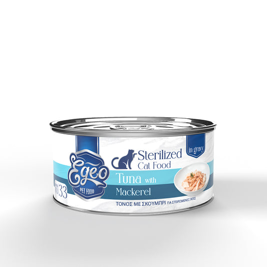 Egeo Cat sterilised tuna fillet with mackerel in sauce 70g