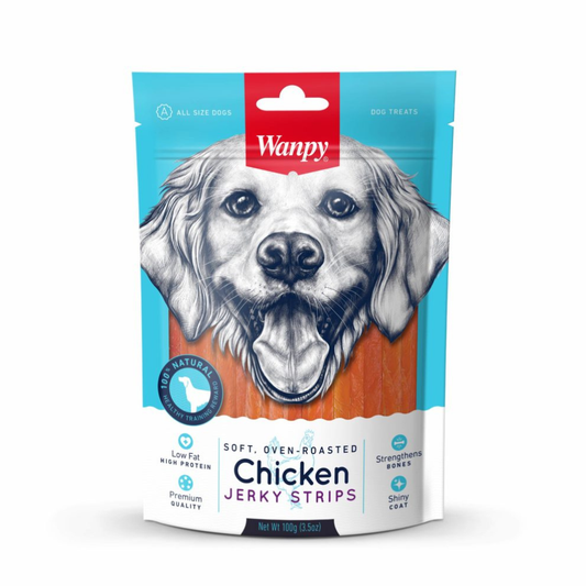 Wanpy Soft Chicken Jerky Strips 100g λιχουδιά σκύλου